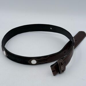 Nocona Belt Co N2475701 - Black Suede W/ Brown Leather Southwest Overlay - Sz 38
